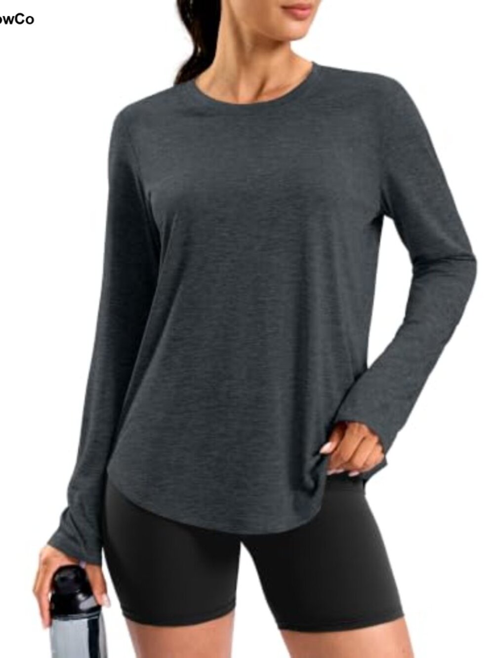 Lightweight Long Sleeve Workout Top with Thumb Loops UPF 50+